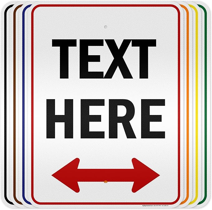 Custom Arrow,Custom Directional Sign, Two Way Arrow,18x24 Inches, 3M EGP Reflective, Rust Free .080 Aluminum, Fade Resistant, Made in USA by My Sign Center