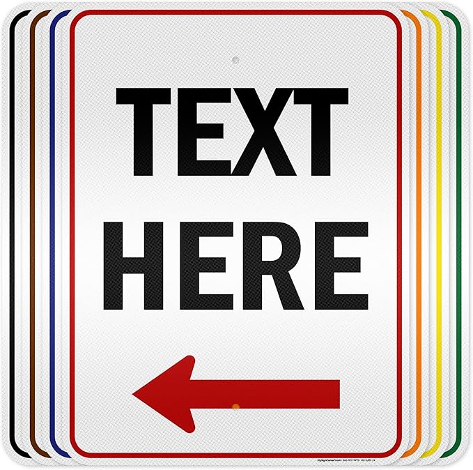 Custom Arrow,Custom Directional Sign, Left Arrow,18x24 Inches, 3M EGP Reflective, Rust Free .080 Aluminum, Fade Resistant, Made in USA by My Sign Center