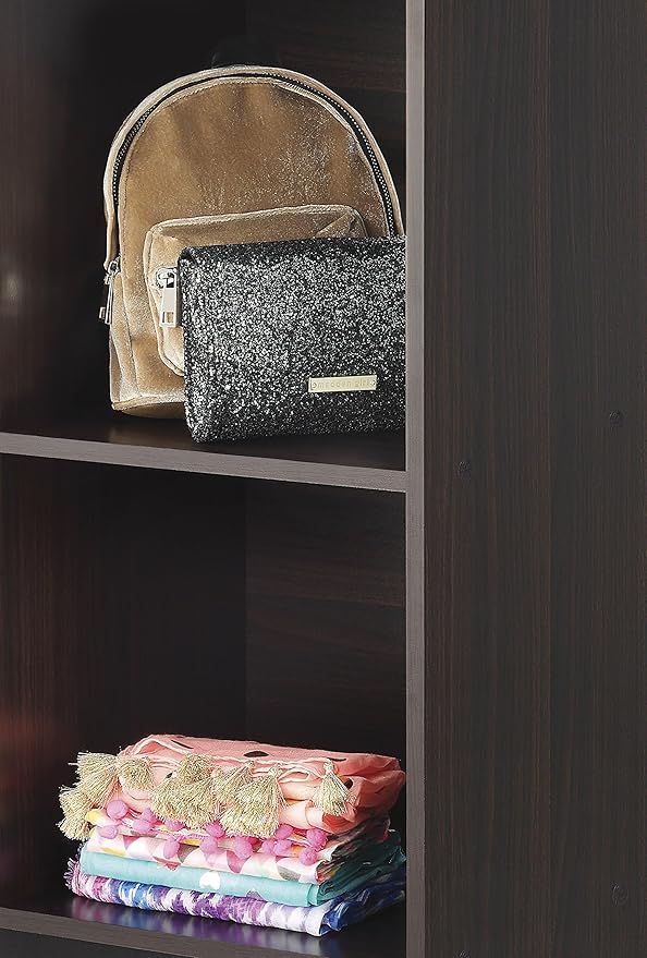 Whitmor 3 Cube Bookcase, 3 Tier Stackable MDF Bookself, Open Storage Display Organizer, Storage Cabinet for Living Room, Bedroom, Home, Office, 12.2" L x 11.7" W x 35.6" H, Espresso