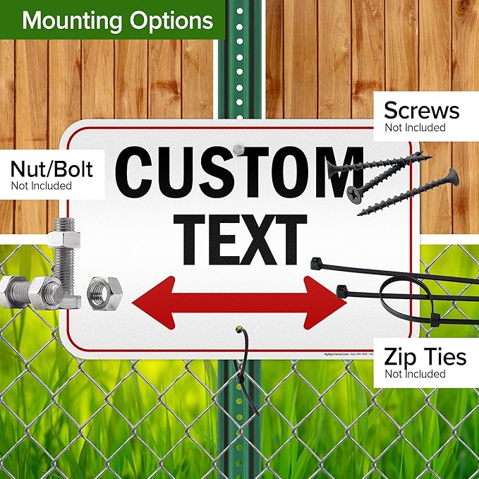 Custom Arrow,Custom Directional Sign, Two Way Arrow,12x18 Inches, 3M EGP Reflective, Rust Free .063 Aluminum, Fade Resistant, Made in USA by My Sign Center