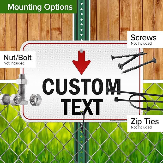 Custom Arrow,Custom Directional Sign, Down Arrow,12x18 Inches, 3M EGP Reflective, Rust Free .063 Aluminum, Fade Resistant, Made in USA by My Sign Center