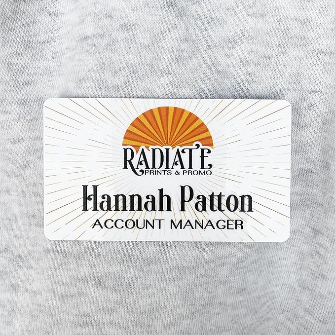 Custom Name Tag Full Color with Logo | Magnetic Back Name Badges for Business | Metal Name Tags ID Badge for Employees | Personalized Name Tags | Magnetic Name Tags Personalized (3.375 x 2.125 Inches)