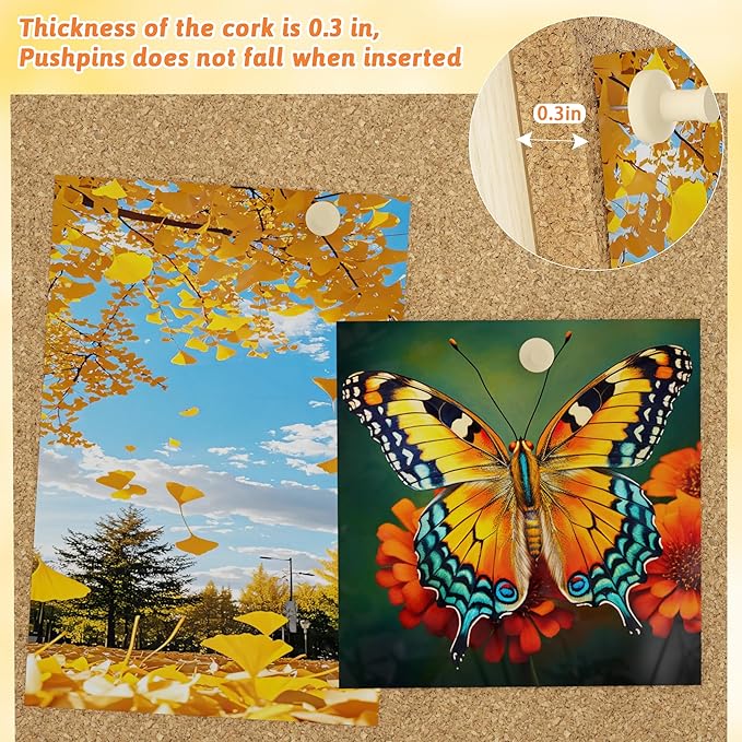 Trycooling Bulletin Board/Cork Board on The Desktop-Small Mini Hanging Tack Message Memo Picture Board for Home Office School