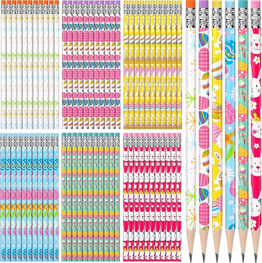 TecUnite 120 Pcs HB Pencils Unsharpened Pencils with Wooden Hexagonal Pen for Adults Gifts Graphite Pen for Exams Office Sketching(Bunny)