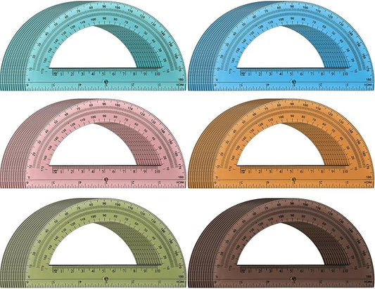 Sayglossy 72 Pcs of Colorful Plastic Protractors 180 Degrees 6 Inches Mathematical Protractor Translucent Geometric for Learn Office Measurement Drawing
