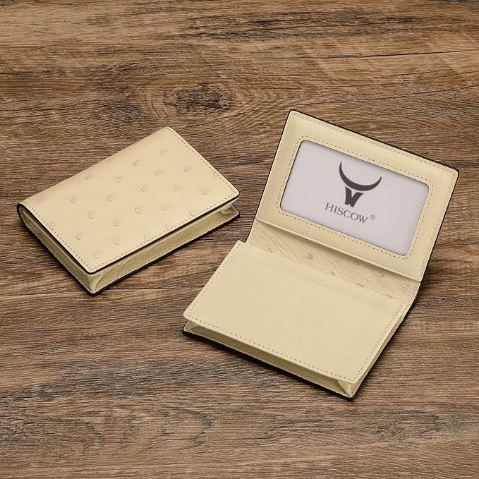 Leather Business Card Case Holder for Men & Women, Italian Calfskin