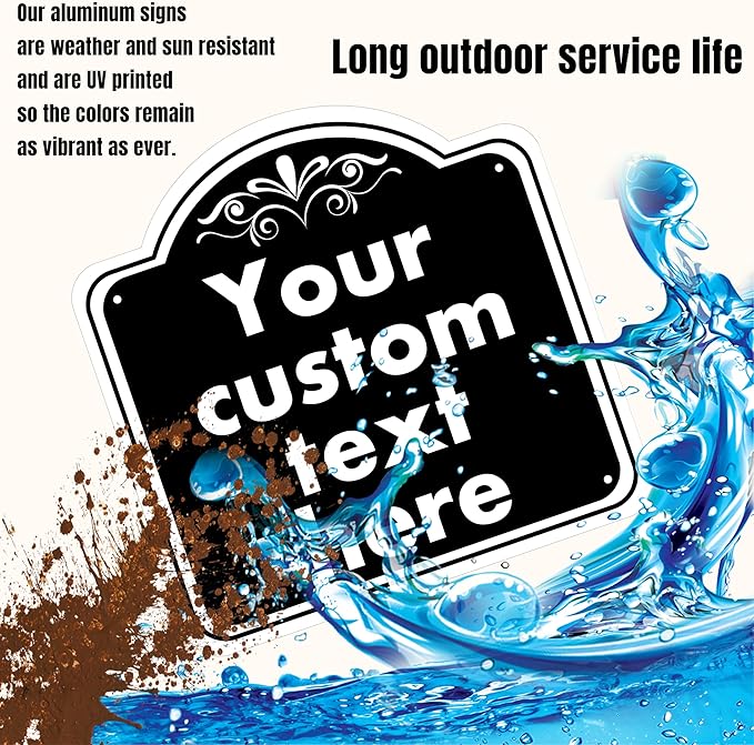 Custom Sign, Custom Indoor/Outdoor Decorative Sign，Aluminum Weatherproof Metal Sign Multiple Sizes, Customize for Office, Business, Workplace, office, Home, Delivery Signs