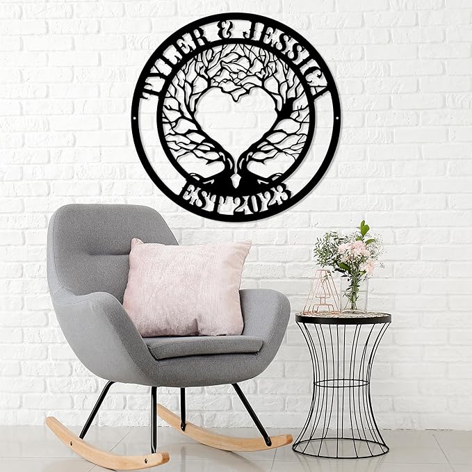 Personalized Valentines Day Metal Wall Sign, Custom Infinity Heart Love Couple Name Sign, Valentine Day Couple Gift, Metal Engagement Sign, Wedding Gift For Husband and Wife, Home Decoration