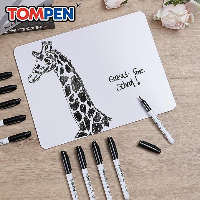 TOMPEN Dry Erase Markers Black,160 Bulk Pack Chisel Tip,Low Odor Quick-Drying Whiteboard Markers for Office Home School Writing Planning