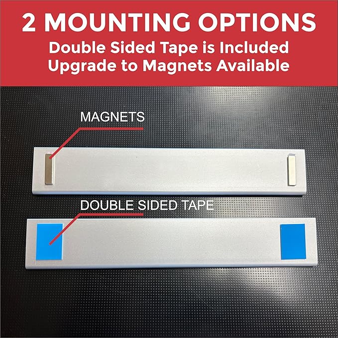 Printex Design - Personalized Office CUBICLE Name Plate & Sign. Modern Aluminum Holder - 4 Plate Colors (Frosted White)