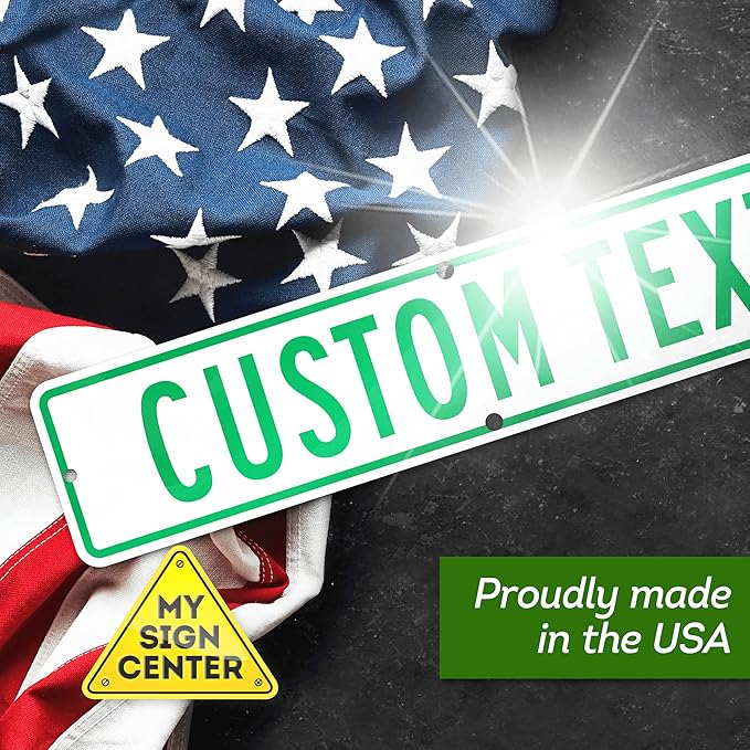 Custom Street Sign, Address Sign, 8 Colors, Reflective Option, Mounting Options, 4x18 Inch, Thick Rust-Free AlumaBond, Made in USA By My Sign Center (Contour)