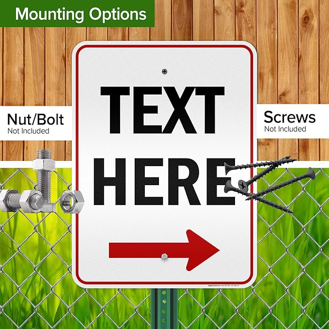 Custom Arrow,Custom Directional Sign, Right Arrow, 18x24 Inches, 3M EGP Reflective, Rust Free .080 Aluminum, Fade Resistant, Made in USA by My Sign Center