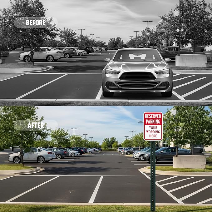 SmartSign Custom Reserved Parking Sign - 12"x18" Laminated Aluminum, 63 mil thick Custom Metal Signs for Parking Lots, Business, Outdoors, USA-Made, 100+ Years of Sign Expertise