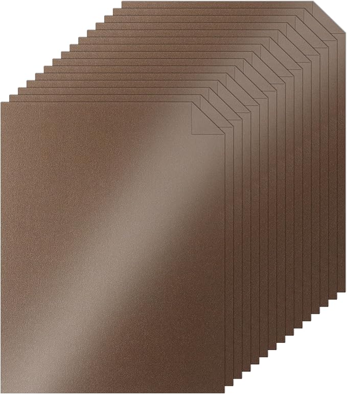 Silunkia 100 Sheets Coffee Shimmer Cardstock 8.5 x 11 Greeting Cards, 200gsm/75lb Thick Glossy Brown Card Stock for Birthday Decorations, Thank You Cards, Wedding, Scrapbooking, Party Invitations