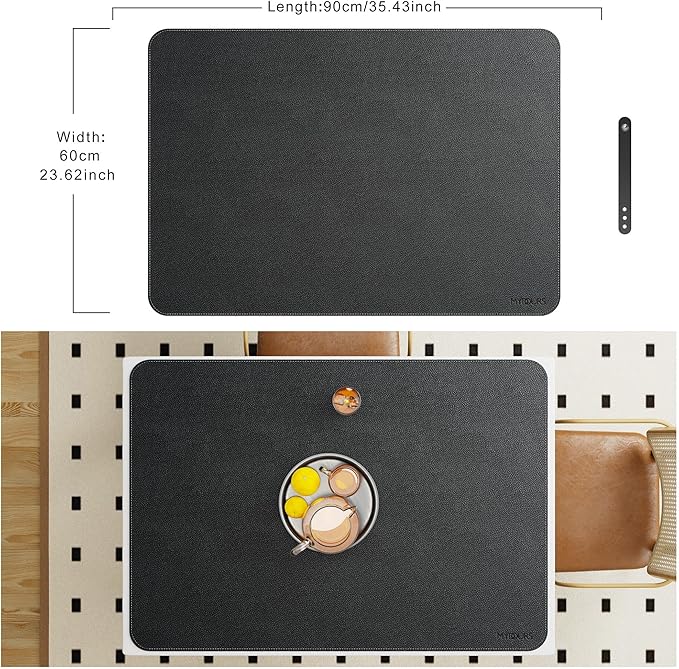 Mydours 40"x28" Large Desk Mat - Full Desk Blotter Pad, Desktop Computer Desk Mat, Waterproof Desk Protector Mat, Large Mouse Pad for Desk for Writing, Workspace, Home and Office (Black)