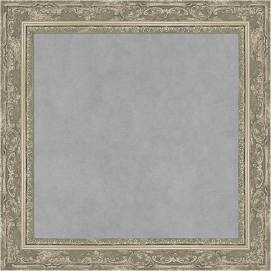 Amanti Art Silver Framed Magnetic Board 20x20 Small Vision Board for use with Magnets, 100% Metal Sheet to Display Items as Office Decor or for Home Organization in mudroom, Kitchen or Kids Room