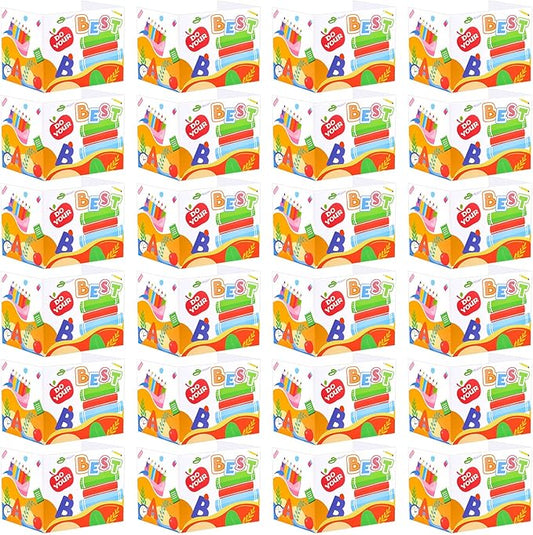 24 Pcs Privacy Boards for Student Desks Bright Colored Classroom Desk Divider Trifold Table Desk Privacy Panel Folders Screen Partition for School Teacher Student Study Test Home(Clock)