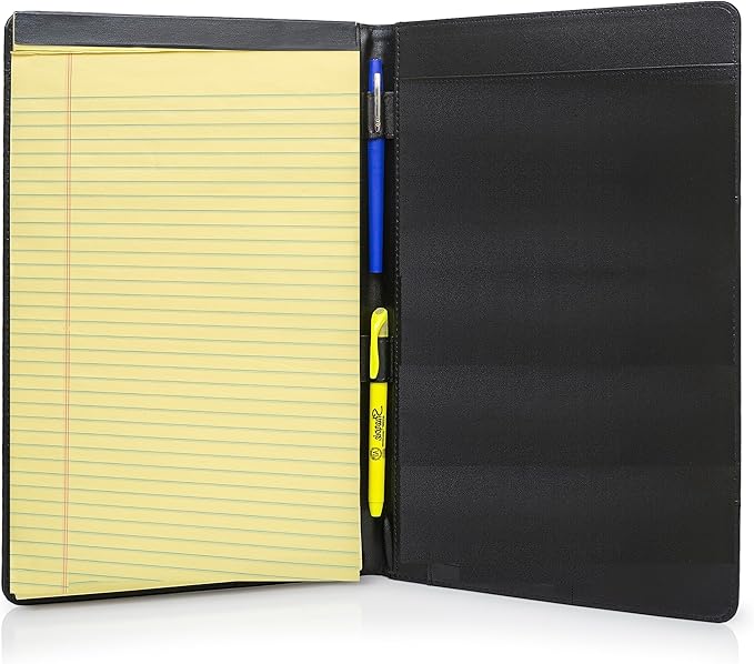 Legal Size Padfolio, 8.5 x 14 Inch Portfolio Folder for Legal Pad, Professional Padfolio for Job Interviews, Business Meetings, and Attorneys