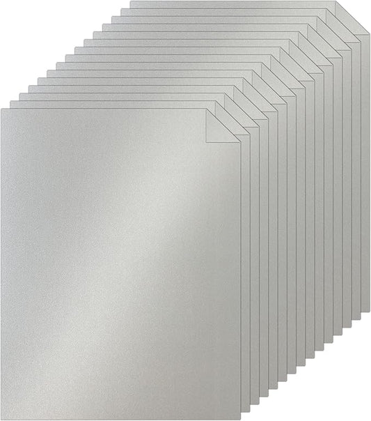 Silunkia 100 Sheets Silver Shimmer Cardstock 8.5 x 11 Crafts Paper, 200gsm/75lb Heavyweight Glossy Paper Card Stock for Office Printing, Business Cards, Wedding Invitations, Anniversary Card