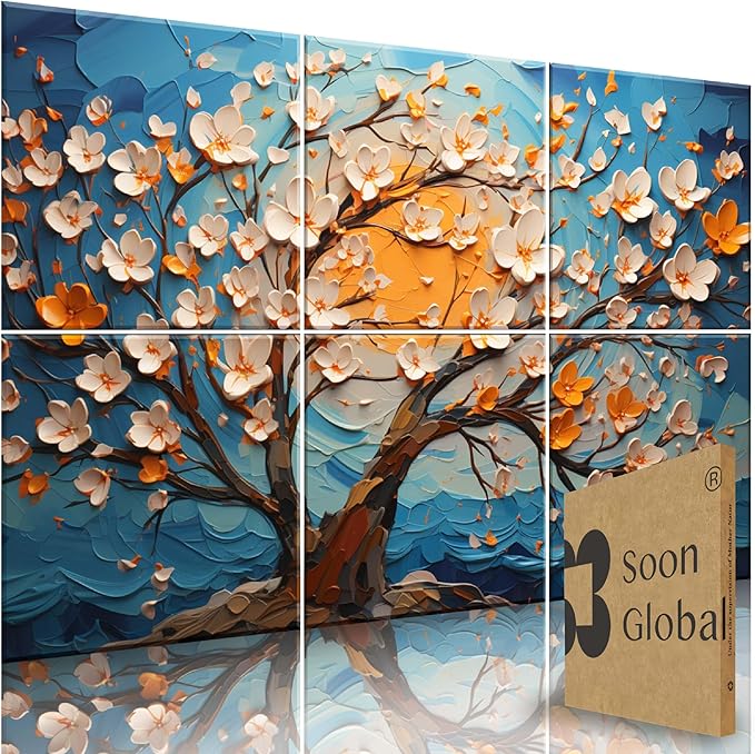 Soon Global Acoustical Wall Panels, 72 X 48 Inches Art Acoustic Panels, Decorative Acoustic Panels, Acoustic Wall Panels, Sound Absorbing Wall Art, Canvas