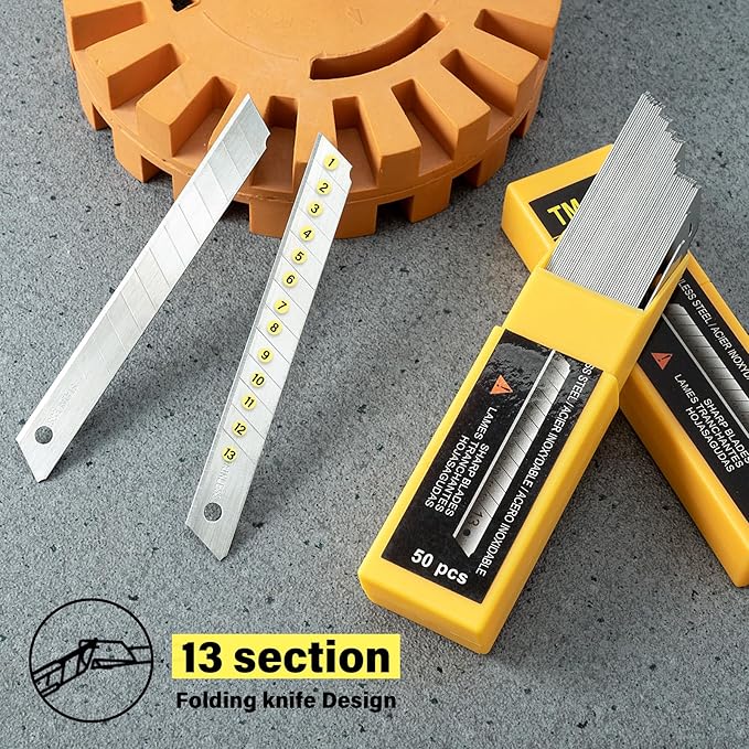Gomake 9mm Utility Knife Replacement Blades, Snap Off Blades for 9MM Universal Art Knife,Stainless Steel Blades Use in Office, Home, Arts, Crafts - 100PCS