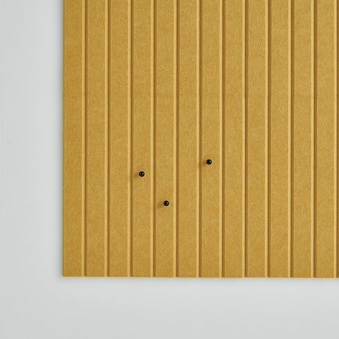 VIVELDA Large Bulletin Board 48"x36" - Office Wall Organizer to Replace your Old Cork Boards for Walls for Office Decor -12-pack Felt Wall Panels to Use in Home Office Decor, Classroom Decor (Mustard)