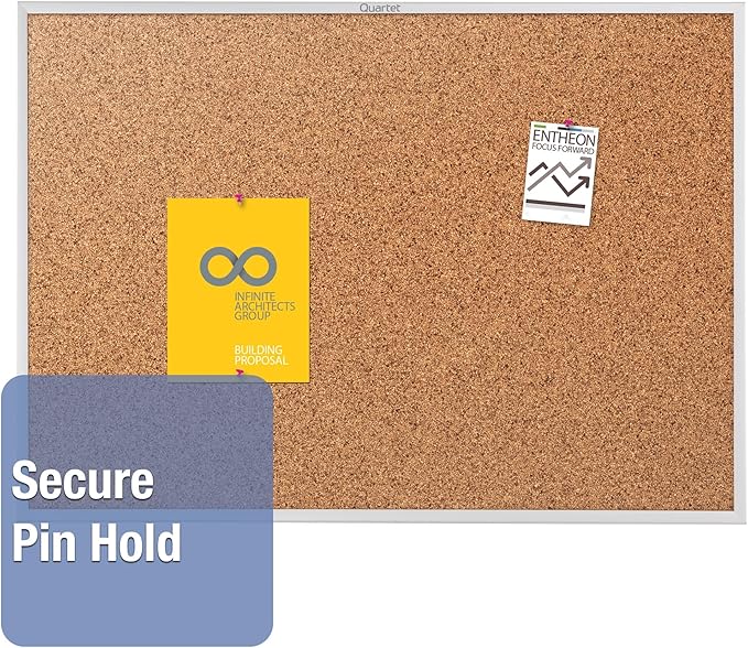 Quartet Standard Aluminum Frame Cork Bulletin Board, 60” x 36” (2305)