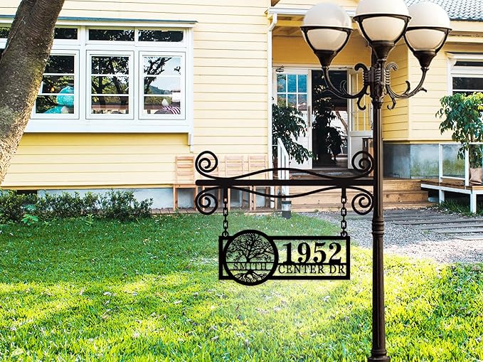 Hanging Metal House Numbers,Custom Metal Hanging Address Signs, Hanging Mailbox House Number Signs,Hanging House Address Numbers, Lamp Post Address Plaques