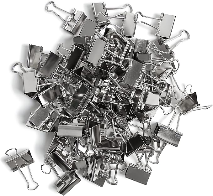 U Brands Binder Clips, Medium, Silver, 72 Count