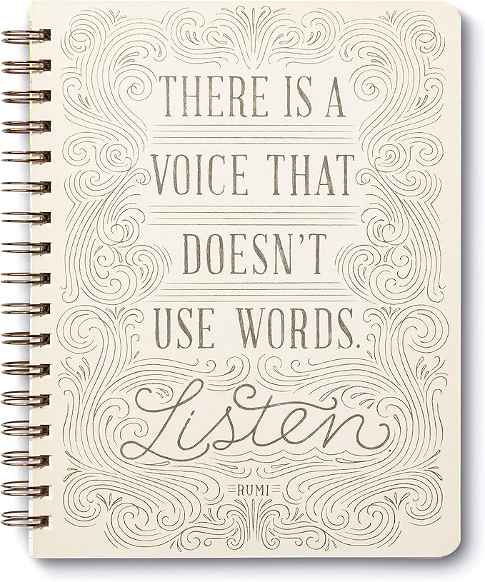 Compendium Spiral Notebook - There is a voice that doesn't use words. Listen. — A Designer Spiral Notebook with 192 Lined Pages, College Ruled, 7.0”W x 9.25”H