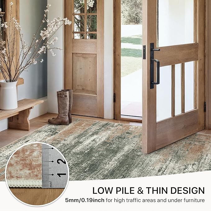 GENIMO 8x10 Area Rugs, Modern Living Room Rugs, Large Machine Washable Rug Non-Slip, Soft Pet Friendly Rugs for Bedroom, Playroom, Dining Room, Gray Mist