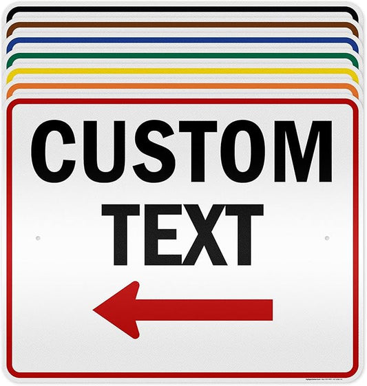 Custom Arrow Directional Sign, Left Arrow, 24x30 Inches, 3M EGP Reflective, Rust Free .080 Aluminum, Fade Resistant, Made in USA by My Sign Center