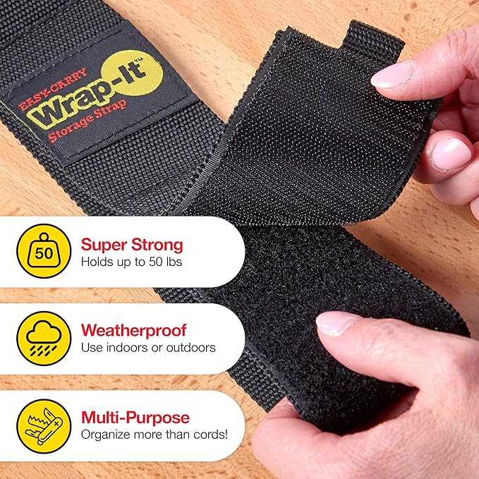 Wrap-It Storage Garage Organization Value Pack - Assorted Storage Straps for Cord and Hose Storage