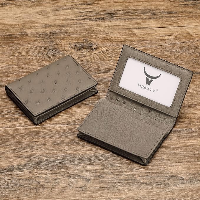 Leather Business Card Case Holder for Men & Women, Italian Calfskin
