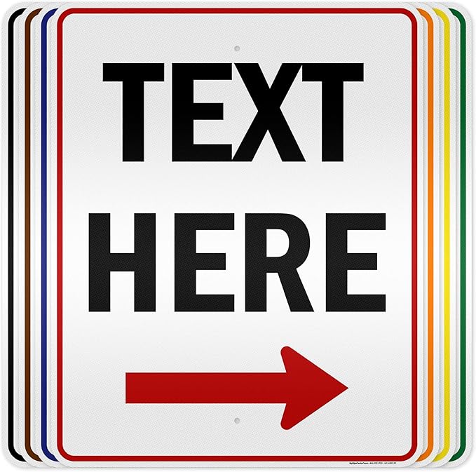 Custom Arrow,Custom Directional Sign, Right Arrow, 24x30 Inches, 3M EGP Reflective, Rust Free .080 Aluminum, Fade Resistant, Made in USA by My Sign Center