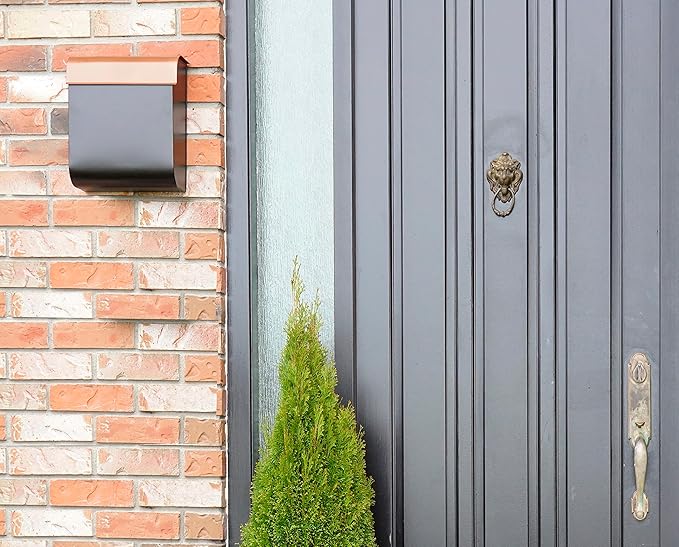 NACH Mailboxes for Outside Wall Mount, 12 x 4.5 x 10 inch, Black Mailbox for Door, Waterproof Mailbox Wall Mount - The Dominion Mailbox