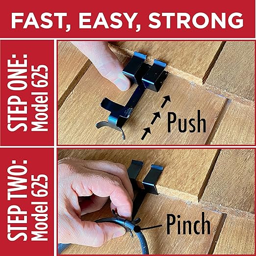 Grip Clip Roof Clips, Safe for Heat Tape, Electric Cable & Roof Heat Cable Installation, Prevents Roof Damage, Easy Nail-Free Outdoor Cable Clips, Your Ultimate Cable Clip (.625-25 Pack)