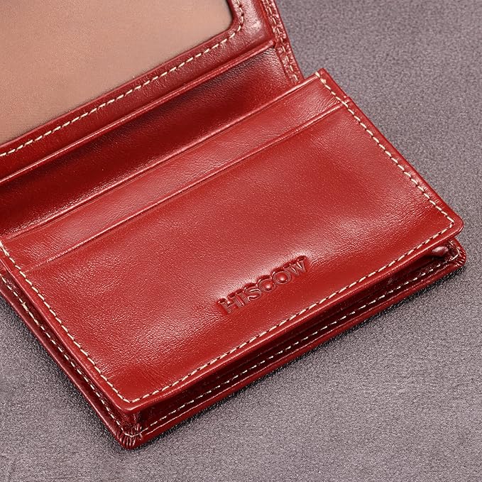 Leather Business Card Case Holder for Men & Women, Italian Calfskin