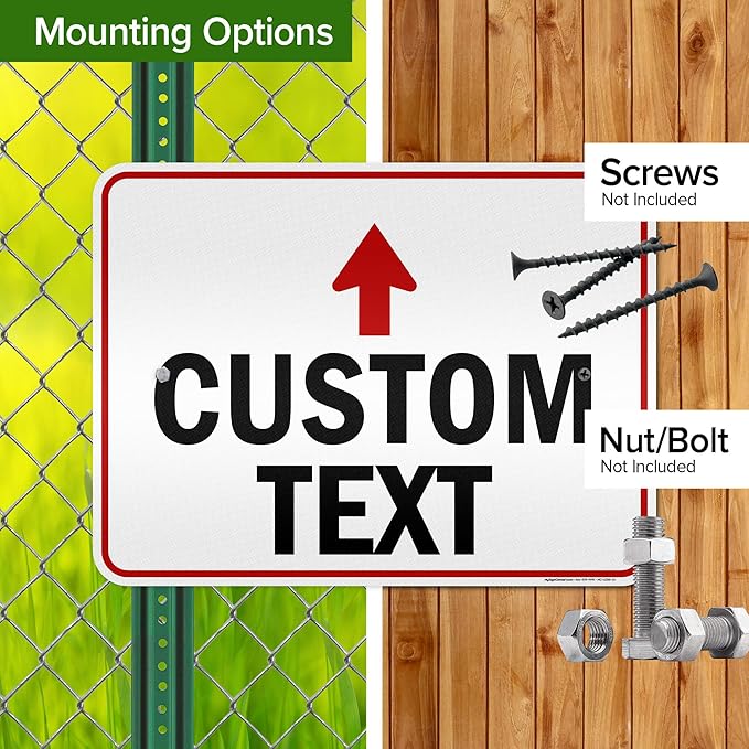 Custom Arrow Directional Sign, 18x24 Inches, 3M EGP Reflective, Rust Free .080 Aluminum, Fade Resistant, Made in USA by My Sign Center