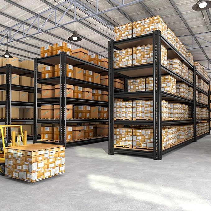 ROOMFAVE 3500LBS Garage Shelving 60" W Metal Shelving 72" H Storage Shelves Heavy Duty 5 Tier Adjustable Shelving Unit for Storage Rack Pantry Shelf Commercial,60" W x 24" D x 72" H,2PC