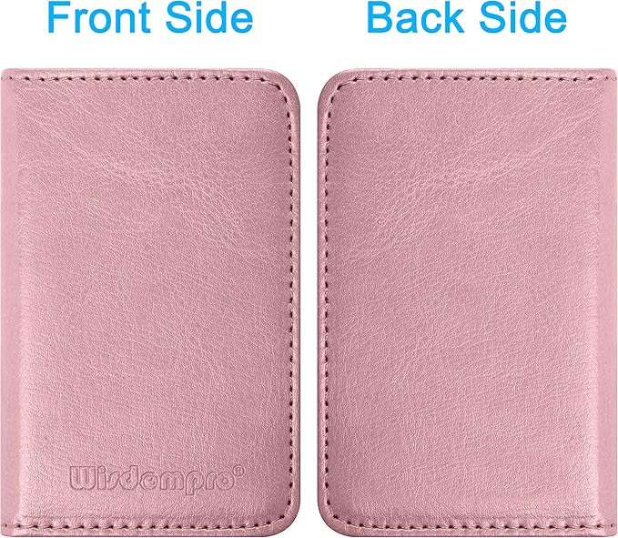 Wisdompro Business Card Holder, 2-Sided PU Leather Folio Name Card Holder Wallet Case with Magnetic Shut for Men and Women, Ultra Slim and Thin
