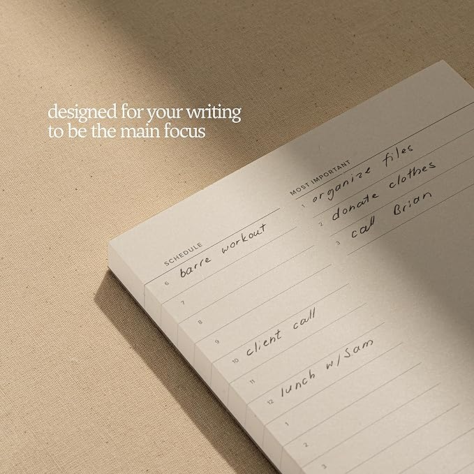 Daily To-Do List Notepad – Desk Pad for Work and Study, Minimal, 8.25x5.85 Inches