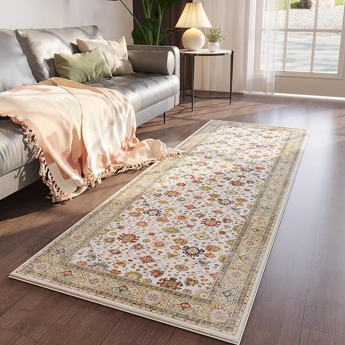 Rugcomf Runner Rug for Hallways Kitchen Rug Non Slip 2'6''x8' Washable Rugs with Rubber Backing Soft Carpet for Hallways, Kitchen, Laundry, Bedroom, Bathroom (Colorful)