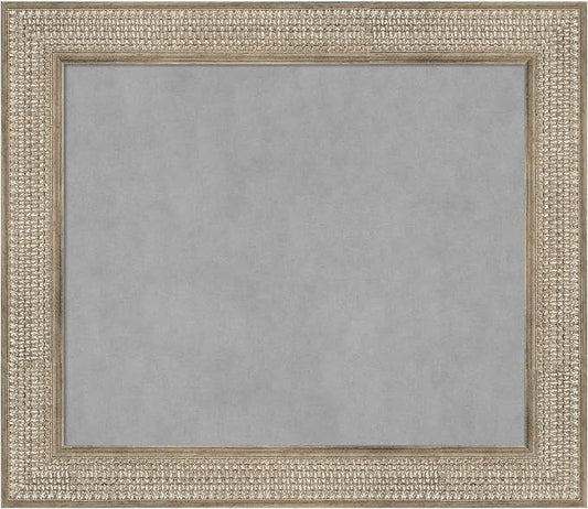 Amanti Art Silver Framed Magnetic Board 26x30 Medium Vision Board for use with Magnets, 100% Metal Sheet to Display Items as Office Decor or for Home Organization in mudroom, Kitchen or Kids Room