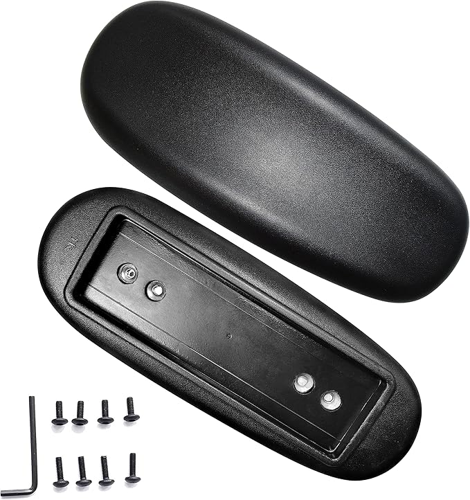 MySit Office Chair Armrest Replacement Arm Pads Universal 4" or 5.5" Mounting Hole (Set of 2) Black