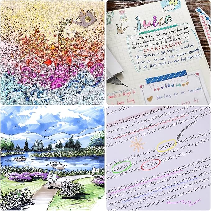 Attom Tech Art [24 Colors] 05 Micro, Fineliner Pen Set Ink, Fine Point Pen,Multi-liner, Sketching, Anime,Artist Illustrating/Technical Drawing, Office Documents…