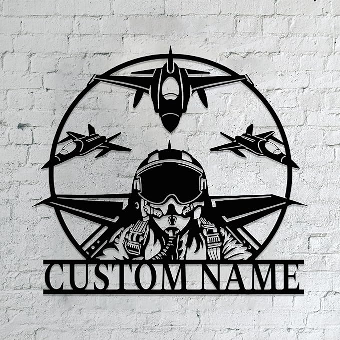 Personalized Metal Airplane Wall Art, Airplane Name Sign, Customized Pilot Name Sign, Airplane Hangar Sign Decor, Aviation Home Office Decor, Large Outdoor Decor, Pilot Gifts, Aircraft Lovers Gift