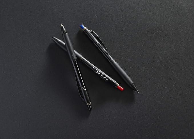 linc Pentonic BR-T Retractable Ballpoint Pens, 12 Count, Black Ink, 0.7 mm Fine Point, Smooth Writing For Journaling, Office & School (PEN12120)