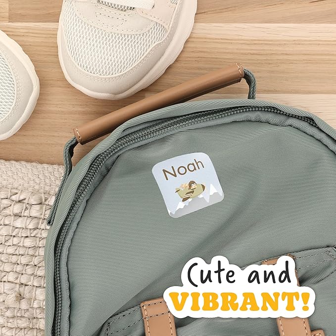 Large Name Labels for Kids (33) - Custom Stickers for Daycare and School Supplies - Durable, Waterproof Stickers for Water Bottles, Lunch Boxes, and More with Unique Designs - Classic Airplane