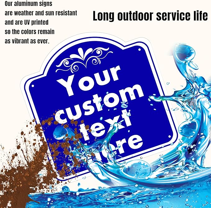 Custom Sign, Custom Indoor/Outdoor Decorative Sign，Aluminum Weatherproof Metal Sign Multiple Sizes, Customize for Office, Business, Workplace, office, Home, Delivery Signs